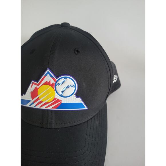 Colorado Rockies New Era 39Thirty Flex Fitted M-L Hat Cap Black - Picture 2 of 7